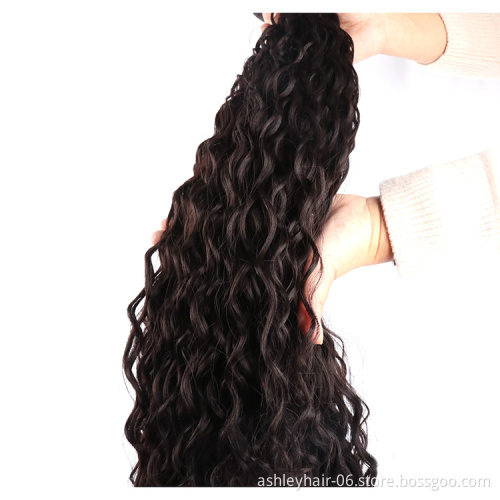 High Temperature Fiber Human Hair Quality French Wave Synthetic Remy Weft Hair Extensions
